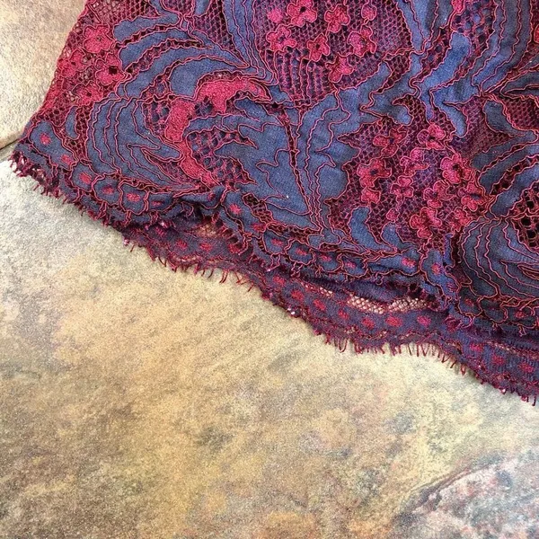 Francesca’s Blue Red Floral Lace Women’s Sleeveless Dress Size Large - Image 12