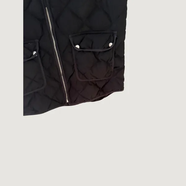 Woolrich Womens Black Diamond Quilted Down Puffer Vest Full Zip XL Outdoor Fall - Image 3