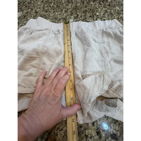 FAHERTY ARLIE DAY SHORT Beige LINEN BLEND SHORTS SIZE XL‎ - Image 10