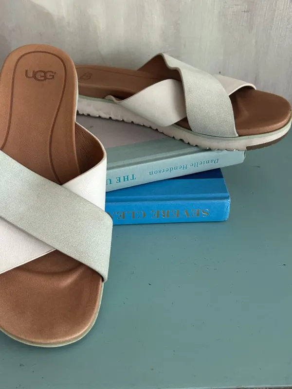 UGG Kari Sandal Leather Suede Pastel Women's Size 8 Slide Sandals - Image 12