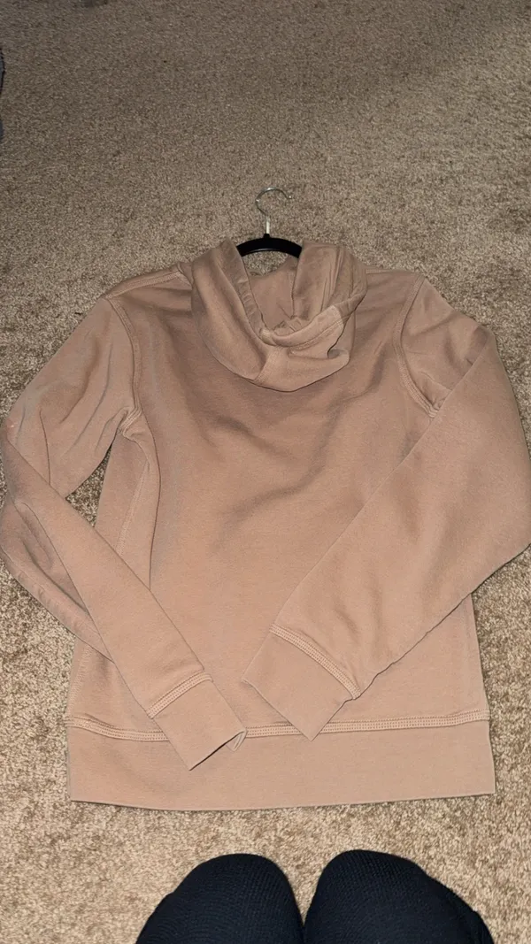 Nike Brown Tan Embroidered Swoosh Pullover Hoodie Size Small - Image 3