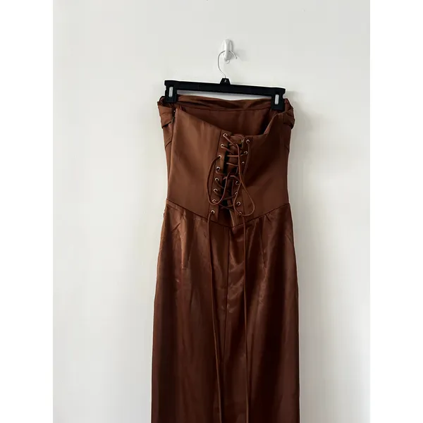 Anthropologie Mare Mare Odette Strapless Corset Chocolate Brown Maxi Dress NWT - Image 5