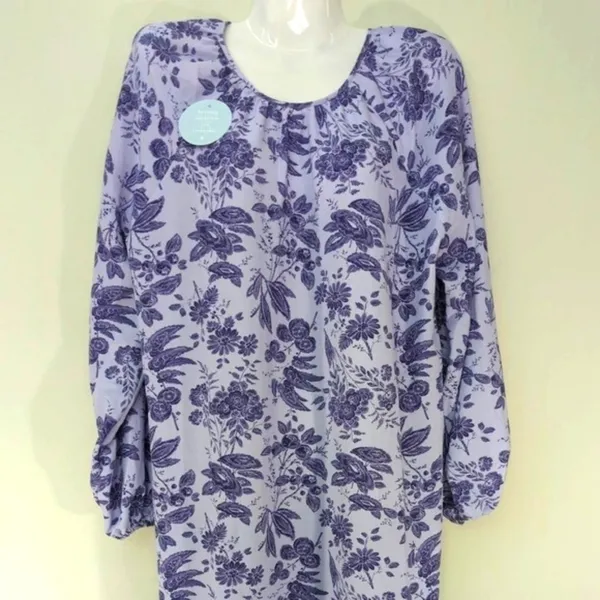 HILL HOUSE‎ The Simone Midi Dress Lilac Purple Tonal Floral MED NWT Boho Cottage - Image 4