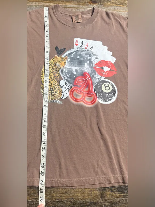 Comfort Colors Espresso Graphic Short Sleeve Tee Disco Ball/Leopard collage - Image 6