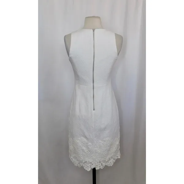 REBECCA TAYLOR Matelasse White Jacquard Lace Shift Dress Bridal Wedding Size 2 - Image 8