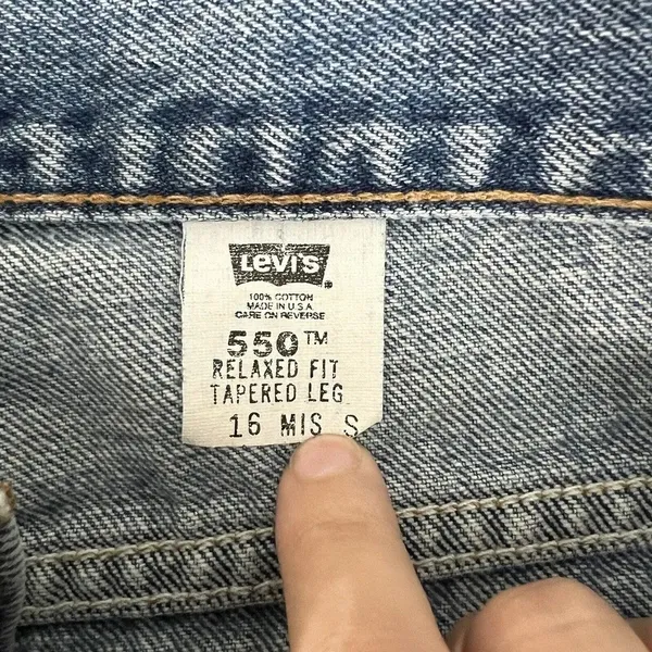 Vintage Levi's‎ 550 Jeans Size 32/12 Relaxed Fit Tapered Leg Denim 00s Ankle Zip - Image 7