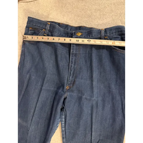 Wrangler Vintage No-Fault Denims High Rise Wide Leg Jeans Blue USA Made Size 20 - Image 4