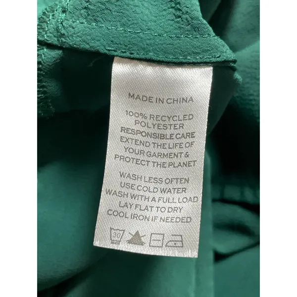 Hill House Home The Louisa Crepe Green Half Sleeve Smocked A Line Midi Dress M - Image 6