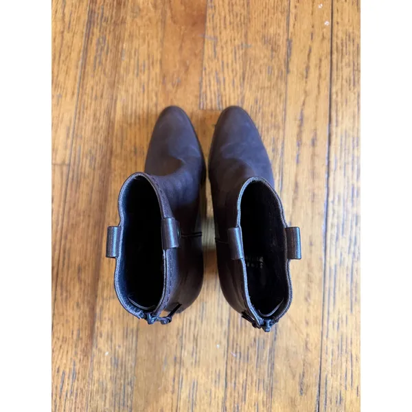 Stuart Weitzman Boots Womens Size 6.5 Brown Leather Ankle Block Heel Zip OW32737 - Image 8