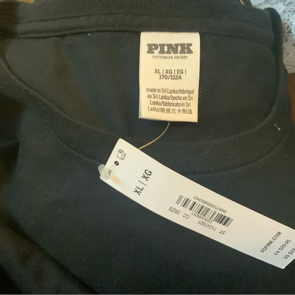 Victoria's Secret PINK Black Short Sleeve Crop Top Tee - Image 4