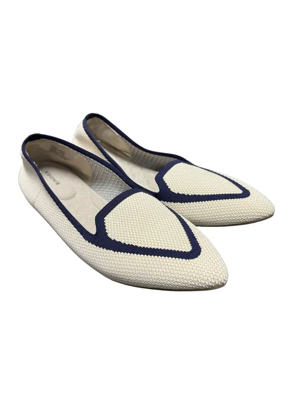 Birdies Blackbird Womens Flats Knit Woven Loafers Slip-On Eggshell Navy 9.5 - Image 3