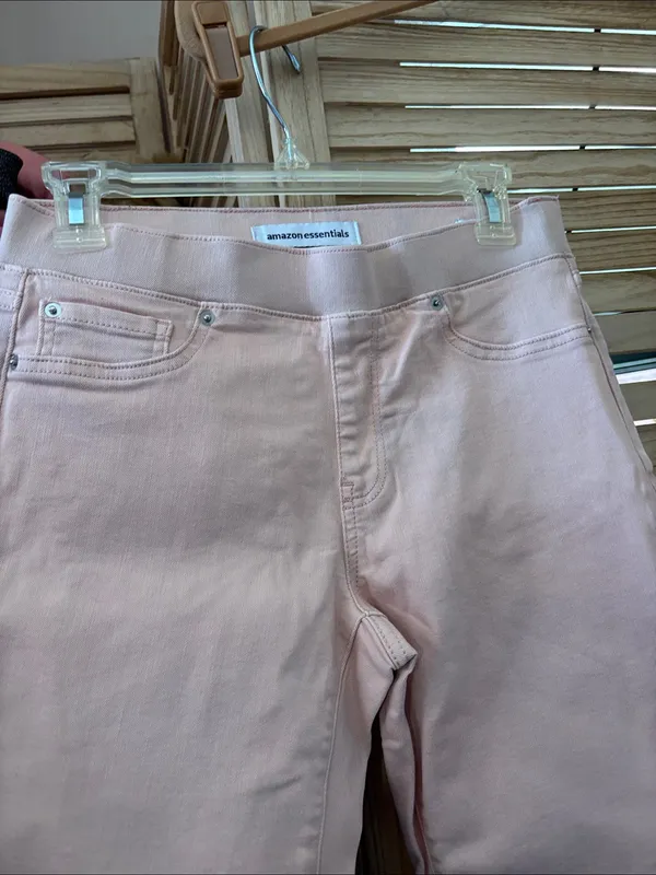 Amazon Essentials Women's Light Peach Pull On Skinny Jeans 6 - Image 2