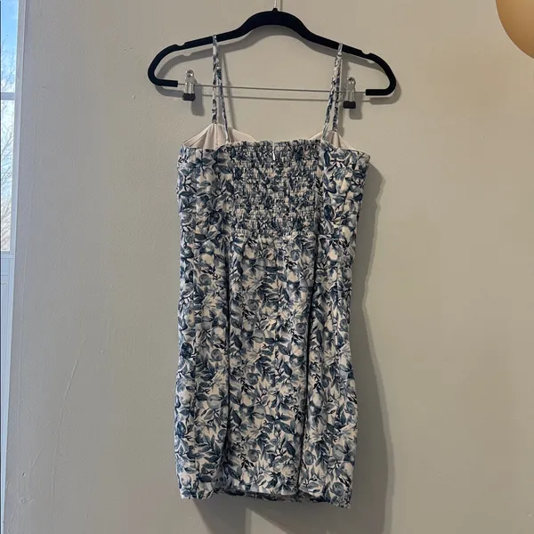 Abercrombie & Fitch Blue Floral Mini Dress Size Medium - Image 6