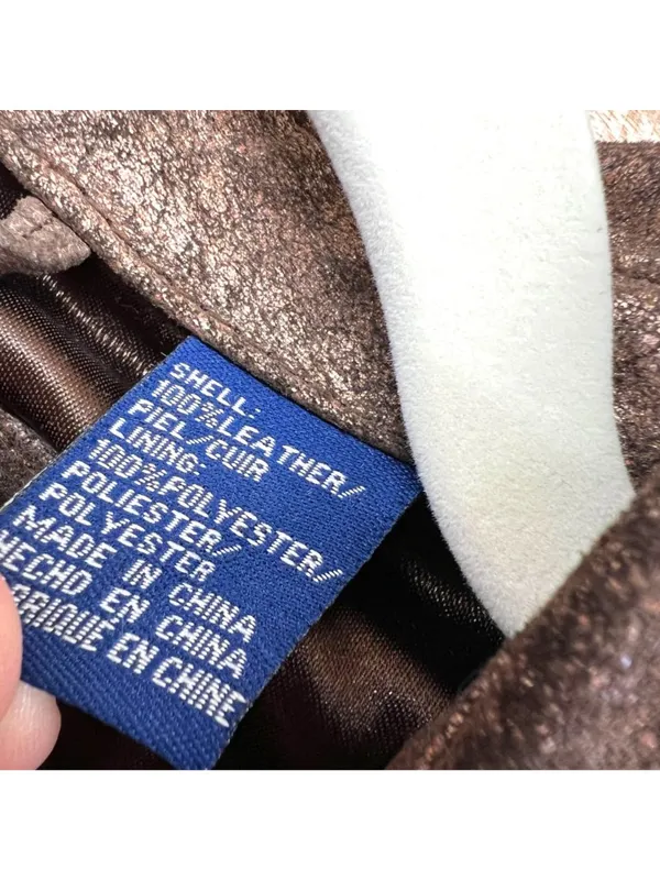 Roper Vintage Leather Jacket Bronze Metallic Full Zip Size Small Western Cowgirl - Image 15