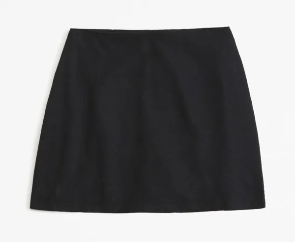 Abercrombie The Scarlett Linen-Blend Mini Skort Black - Image 4