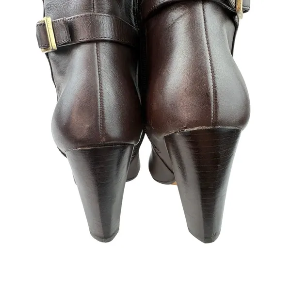 *Marc Fisher Shayna Tall Heeled Boots Womens 7.5 Brown Leather Classic Academia - Image 6