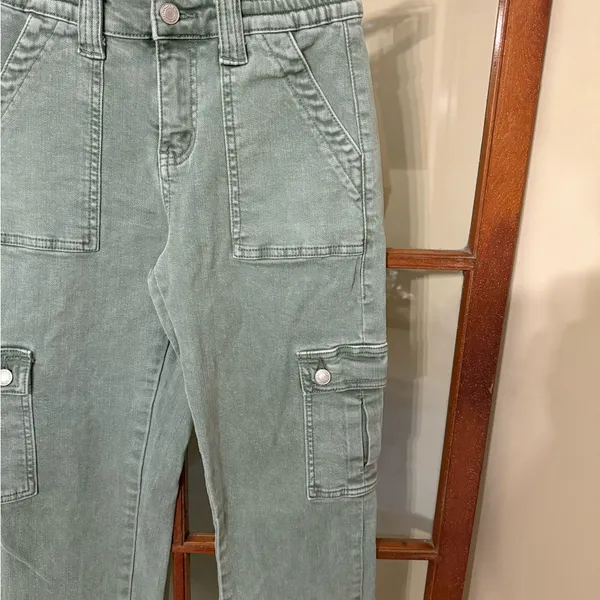VERVET Buckle Green Stretch Cargo Y2K High Rise Wide Leg Pant Streetwear Size 24 - Image 5