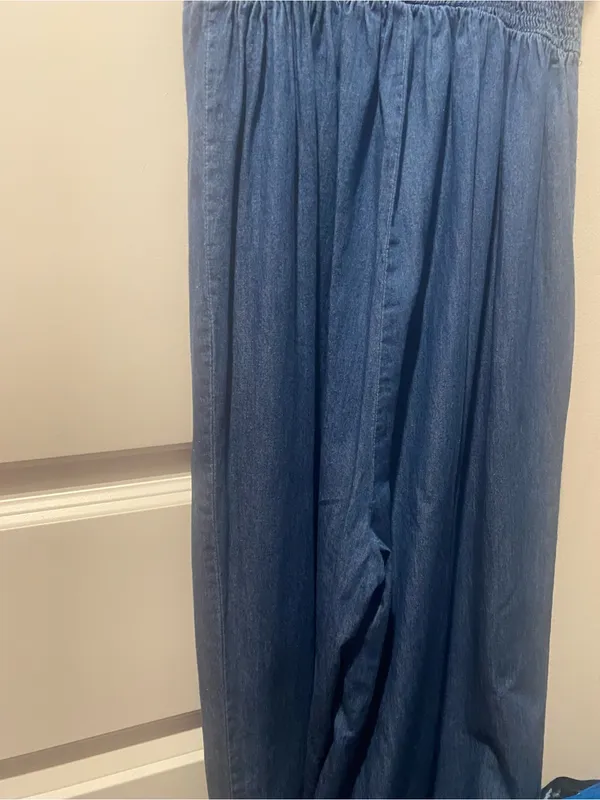 Aeropostale Denim Blue Lace-Up Slip Jumpsuit Size M - Image 3
