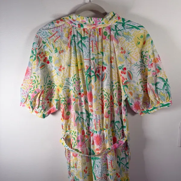 Roller Rabbit x Target Vacation Maxi Dress Tropical Fruit Floral 100% Cotton Med - Image 14