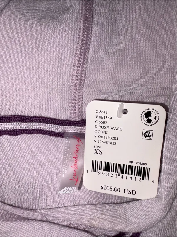 NWT Free People Movement Wild Ride Hoodie Rose Wash Pink Size XS - Image 8