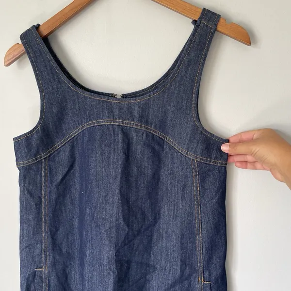 Natural Life Denim Shift Mini Dress Cotton Blend Boho Blue Women's Size XS - Image 5