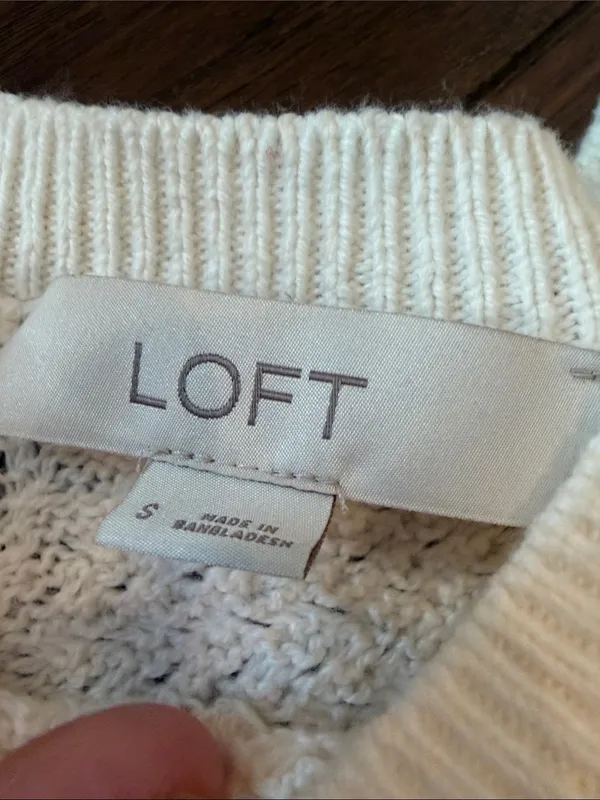 Loft Classic Cream Knit Women's Sweater - Size Small - C54-157 - Image 7