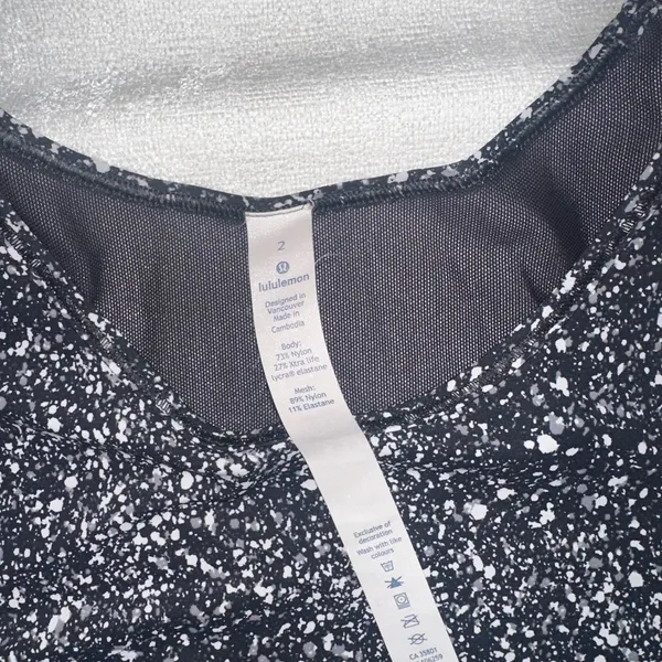 Lululemon Black White Speckled Tank Top - Image 5