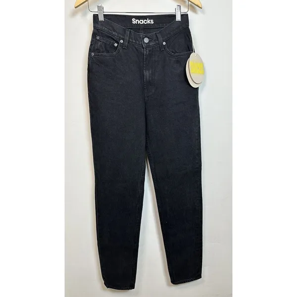 MOTHER Denim Snacks High Waisted Twizzy Skimp Jeans Womens 25 Black Smacking Good - Image 2