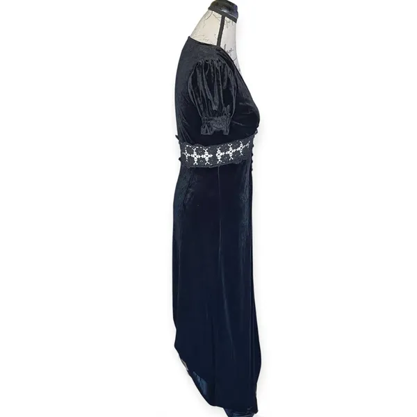 Forever 21 Dress Black Velvet Crushed Maxi Small - Image 3