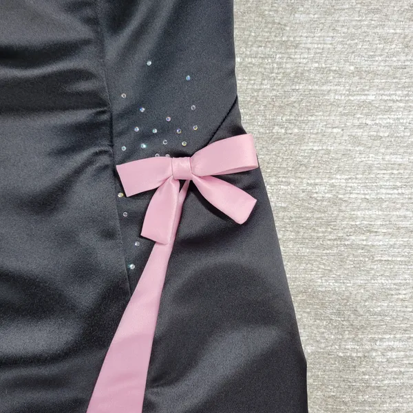 VTG Gunne Sax Jessica McClintock Gown 5/6 Black‎ Pink Satin Fairy Formal Dress - Image 8