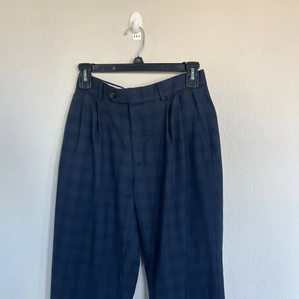 Ralph Lauren Men’s Classic Fit Blue Plaid Dress Pants Size 30X30 - Image 2
