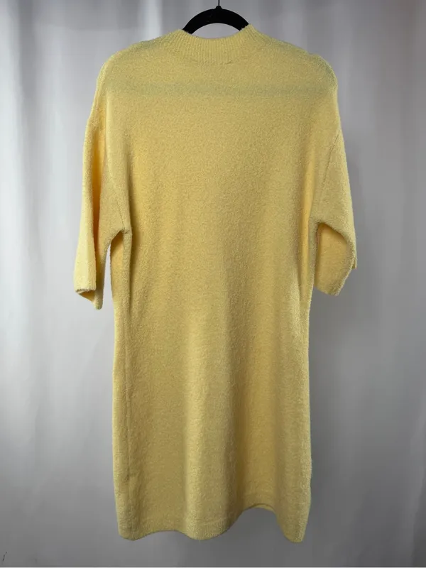 Abercrombie & Fitch Boucle Sweater Mini Dress in Butter Yellow Size Medium Tall‎ - Image 4