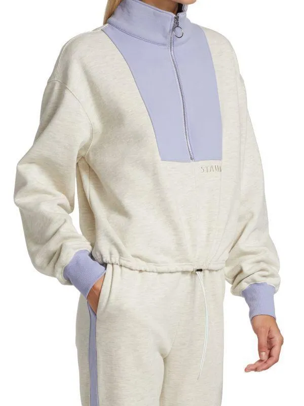 Alys colorblock cotton-blend half-zip sweatshirt sweater size S small - Image 17