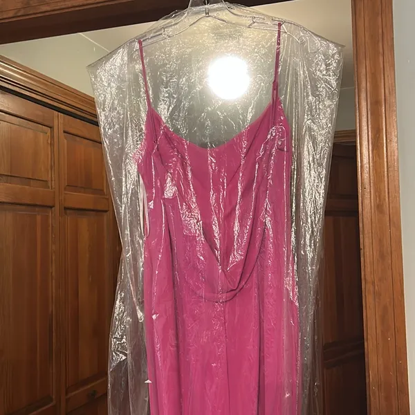 Katie May Gina Hot Pink Spaghetti Strap Formal Gown Size Medium - Image 6