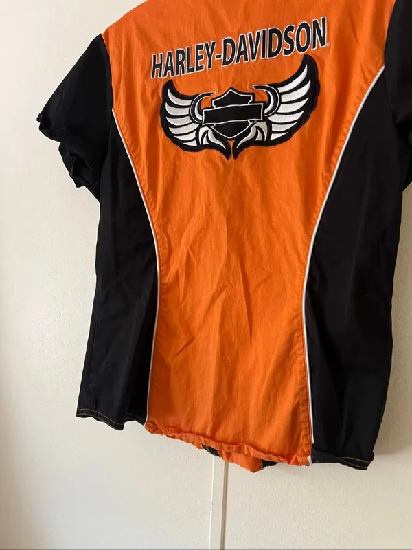 Harley Davidson Zip Up Front Top Woman’s Size Large Y2K 11/2009 - Image 9