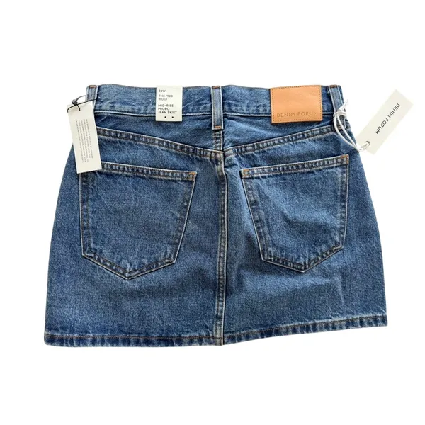 Aritzia Denim Forum ‘90s Ricci Micro Denim Skirt NEW Size 24 Kiss n Tell Bleu - Image 4