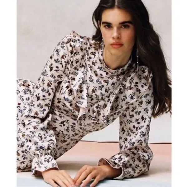 LAURA ASHLEY x URBAN‎ OUTFITTERS Satin Ruffle Mini Dress Baby Doll C27 - Image 7