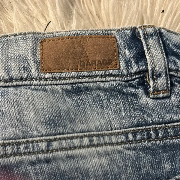 Garage Blue Jean Shorts Distressed High-Waisted - Image 3