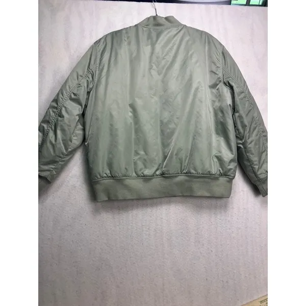 Ann Taylor Weekend Bomber Jacket Womens Medium Sage‎ Green Lightweight - Image 9
