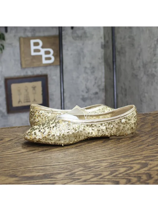 NWT A New Day Womens Sammie Shoes Sequin Ballet Flats 94685489 Gold Yellow 9M - Image 8
