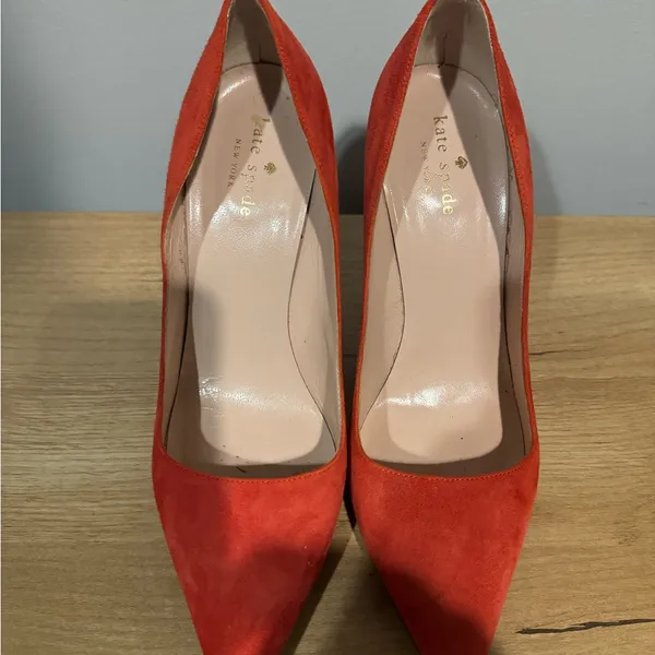Kate Spade New York Womens Bright Red Suede‎ Pointed Toe Pumps Shoes Size 8.5 - Image 2