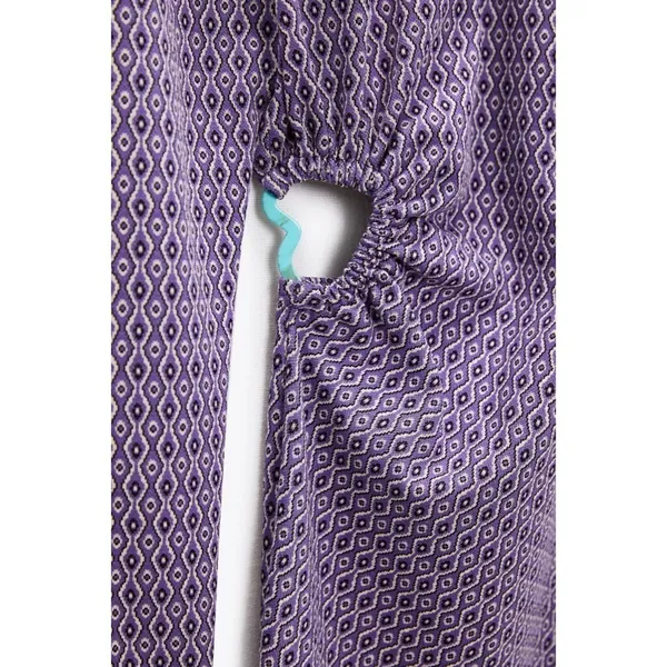 ZARA Lilac Jacquard Open Back Mini Dress Heart Detail Retro Knit Purple Small - Image 5