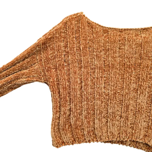 Yellow Crop Chenille Ribbed Y2K Favlux Vintage‎ Academia Cozy Sweater Small - Image 11