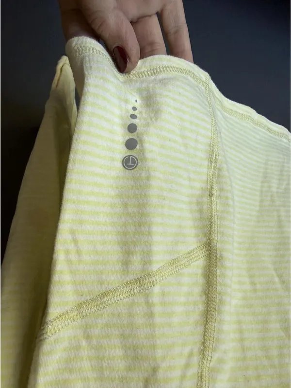 Talbots Light Yellow Striped Long Sleeve Athletic Shirt Large - Image 6