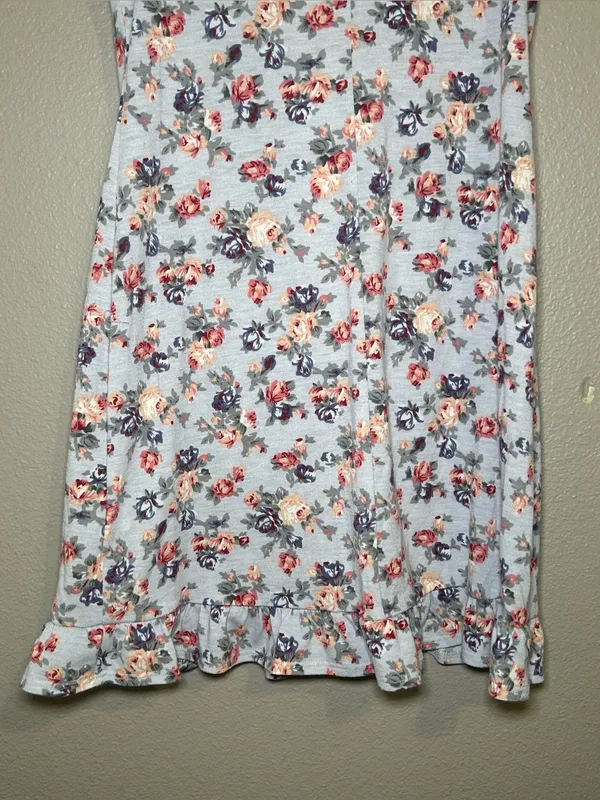 Reformation Nevada Blue Floral Print Ruffle Hem Mini Dress Women’s Size Small - Image 7