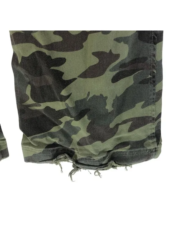 Garage Womens Camo Flare Jeans Size 01 Low Rise Distressed Hem Green - Image 3