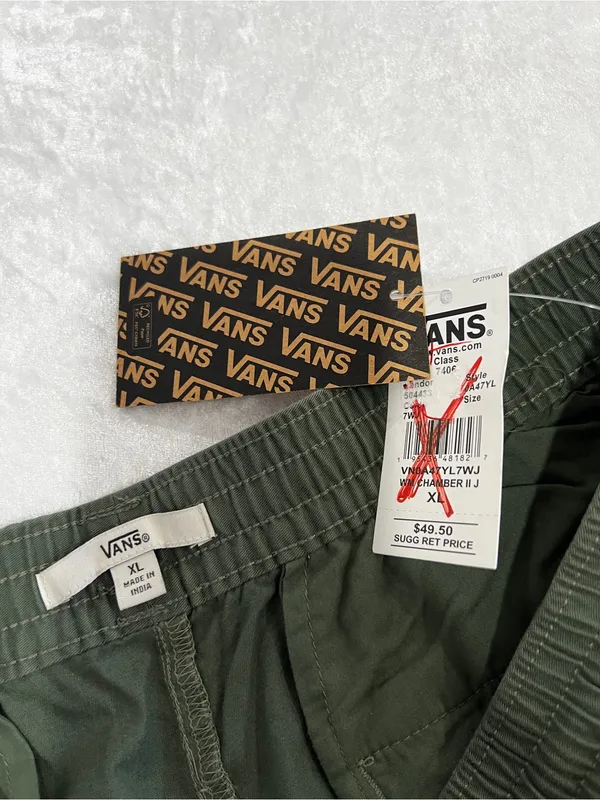 Vans Chamber II Jogger Women's Elastic Waistband Army Green Size XL Cotton Blend - Image 12