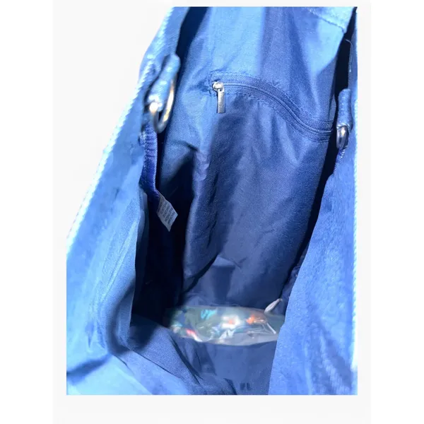 GiaGatti Denim Tote Bag Blue Shopper with Floral‎ Guitar Strap NWT - Image 2
