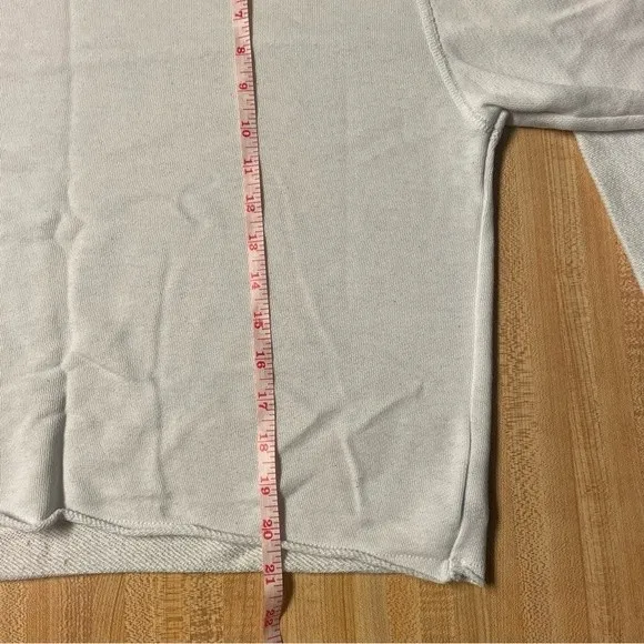 aerie crewneck cropped distressed white athletic sweater cotton blend - Image 10