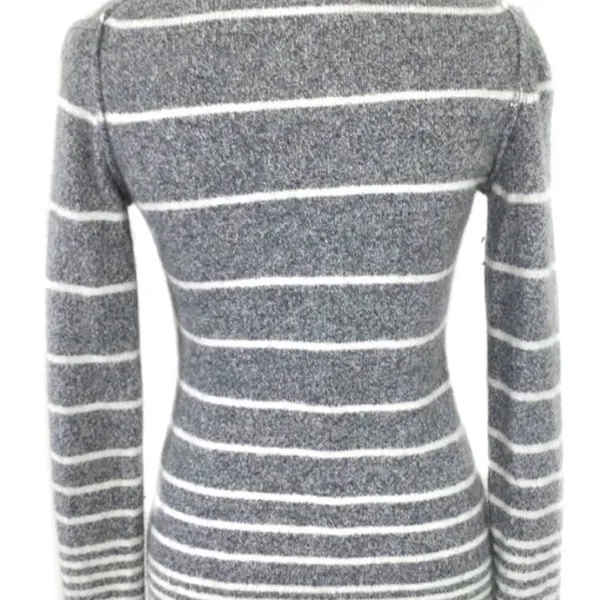 Banana Republic Wool/Cotton blend Gray Striped Cardigan S - Image 5